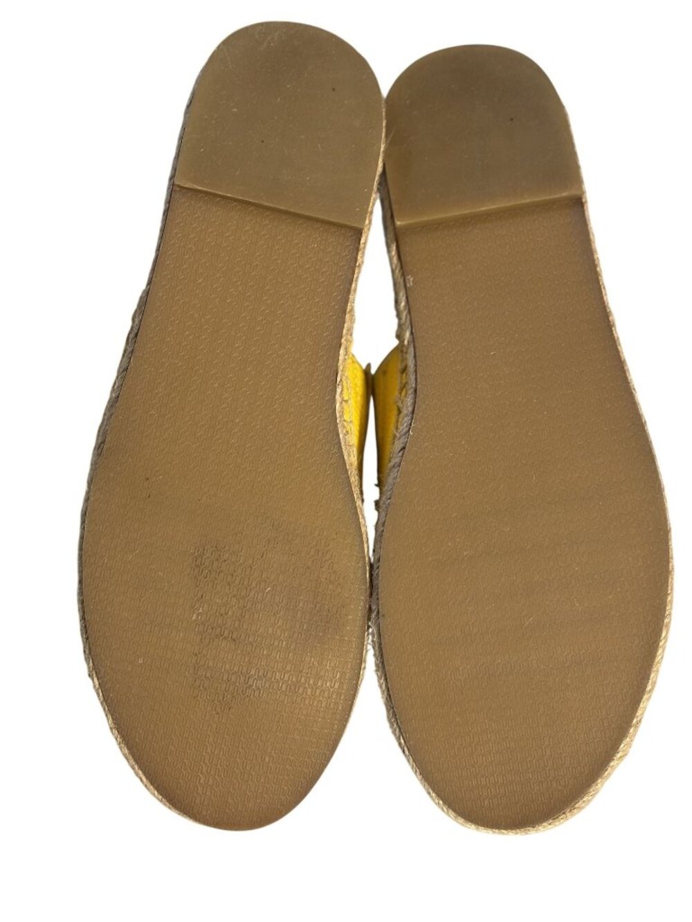 Aries Yellow Leather Scalloped Espadrille Slides Woven Tropical Print Sole Size - Picture 6 of 8